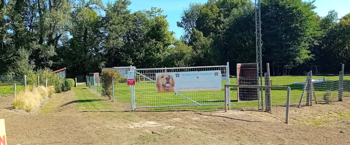 L’entrée et le portail du terrain du Centre Cynotechnique Tallendais